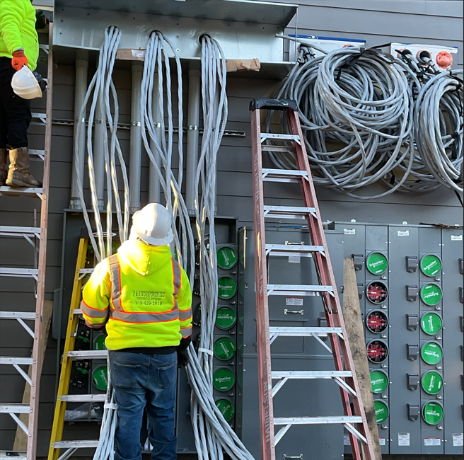 P&R Workforce electrical staffing team on site